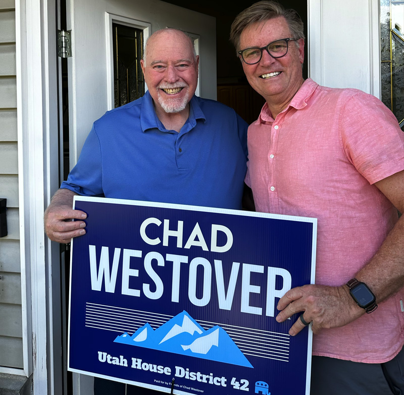 Former Sandy Mayor Tom Dolan with Chad Westover